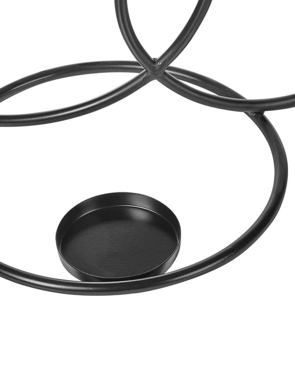 Ljusstake Ring Svart Metall 33 cm Minimalistisk Elegant Mittpunkt Dekoration