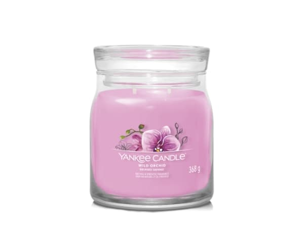 Yankee Candle Wild Orchid, Rund, Lilla, Rav, Banan, Bergamot, Hibiskus, Jasmine, Mandarin, Musc Parfyme , menn, Orchide, Palmeblad,..., 50 timer, 1 s