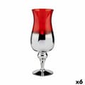 Miniatyrbild 1 av 2: Ljusstakar Glas Röd Silvrig 13 x 35 x 13 cm (6 antal)