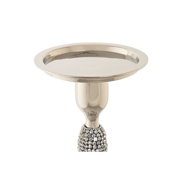 Ljusstakar DKD Home Decor Silvrig Akryl Aluminium 12 x 12 x 36 cm