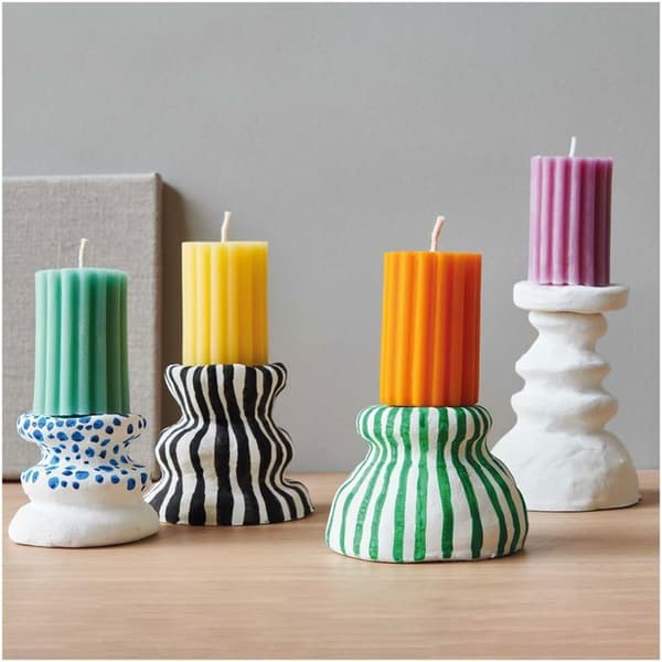 Ljusform - RICO DESIGN - Riflad cylinder - Beständig silikon - Ø 5 cm - H 7,5 cm