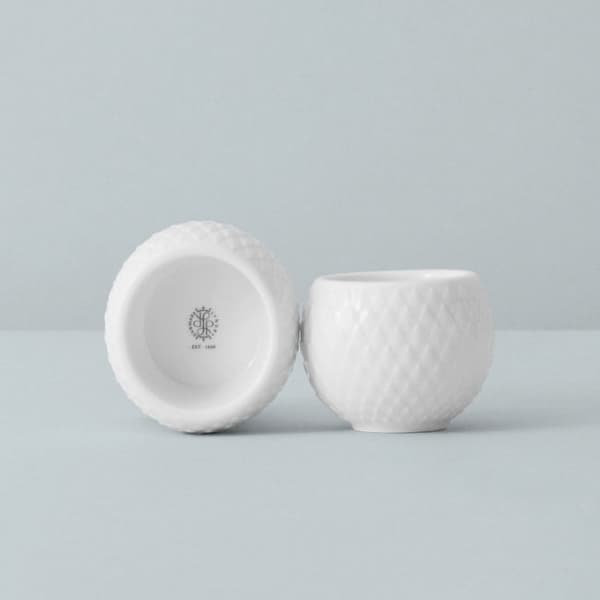 Rhombe Tea Light Holder 6,5cm, 2-pack - Lyngby Porcelæn