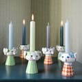 Miniatyrbillede 3 af 4: Eva Candlestick Green, H 9,5cm - Bjørn Wiinblad