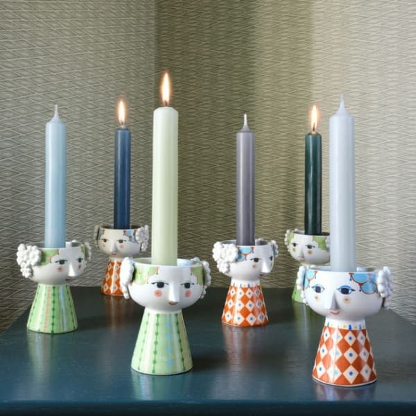 Eva Candlestick Green, H 9,5cm - Bjørn Wiinblad