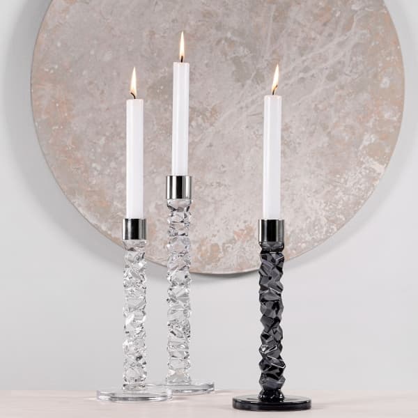 Carat Candlestick Anthracite 29,7cm - Orrefors