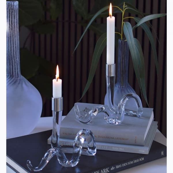 Ormhassel Candlestick Clear H 15.5 cm - Vas Vitreum