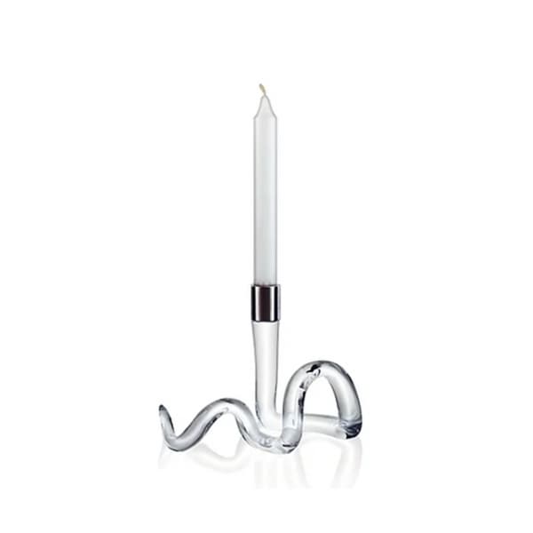 Ormhassel Candlestick Clear H 15.5 cm - Vas Vitreum