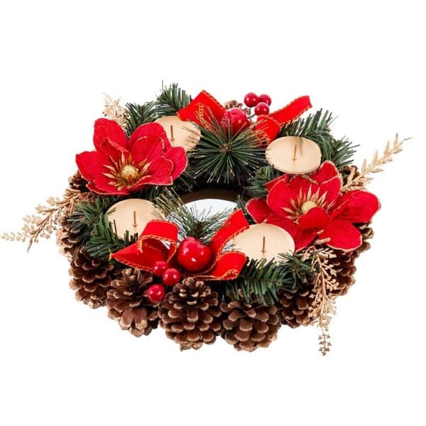 Julelysholder Rød Flerfarget Metall Plast 30 x 30 cm