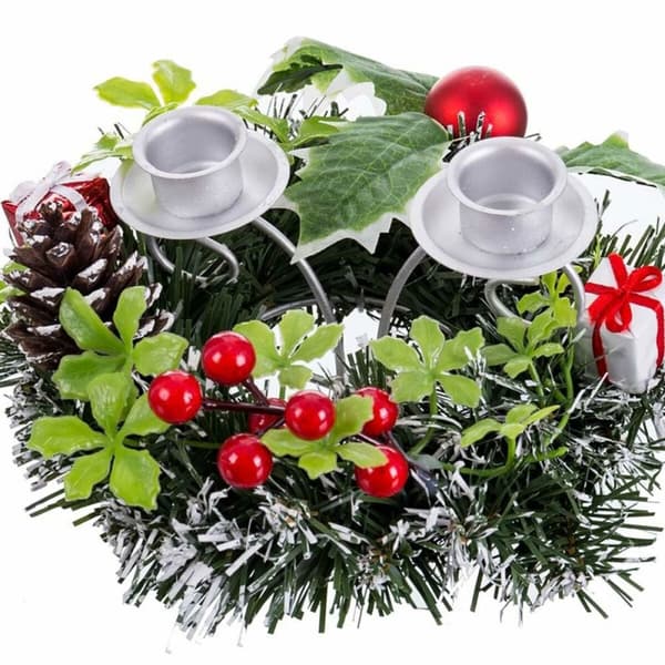 Julelysholder Rød Flerfarget Metall Plast 15 cm