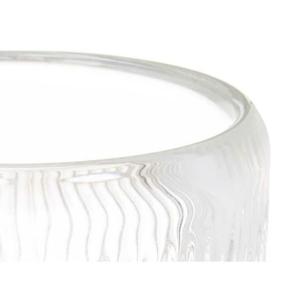 Ljusstakar Ränder Transparent Glas 9 x 9,5 x 9 cm (12 antal)