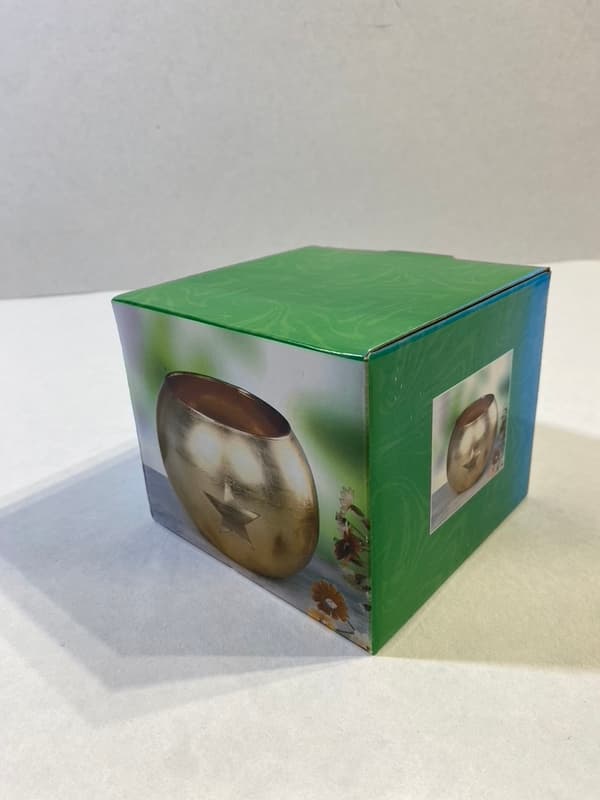 Vackra ljuslyktor i guldpläterat glas, set om 8 st