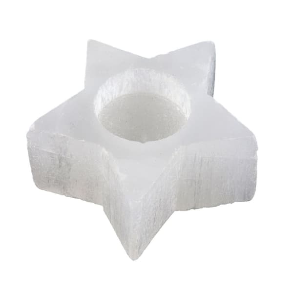 Something Different Selenite Star Tealight Holder White One Size