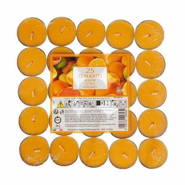 Price´s Candles Petali Citrus Tea Lights (Pack of 25) Orange One Size
