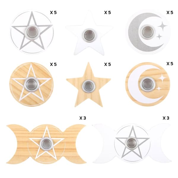 Something Different Spell Mixed Candle Holder (Pack of 36) White/Natural/Silver One Size