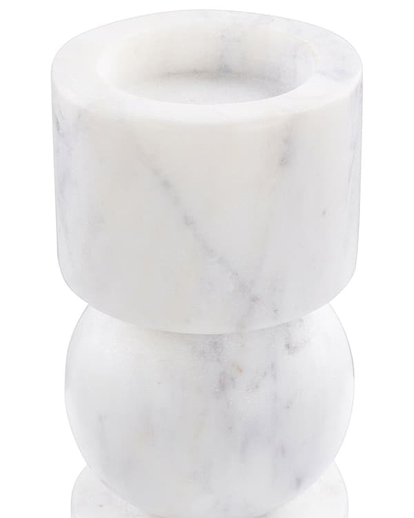 Lysestaker Hvit Marmor 20 cm Uregelmessig Form Minimalistisk Boho Lysestaker Dekorasjon