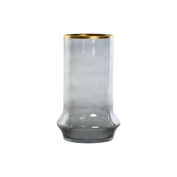 Ljusstakar Home ESPRIT Blå Gyllene Glas 21 x 21 x 35 cm