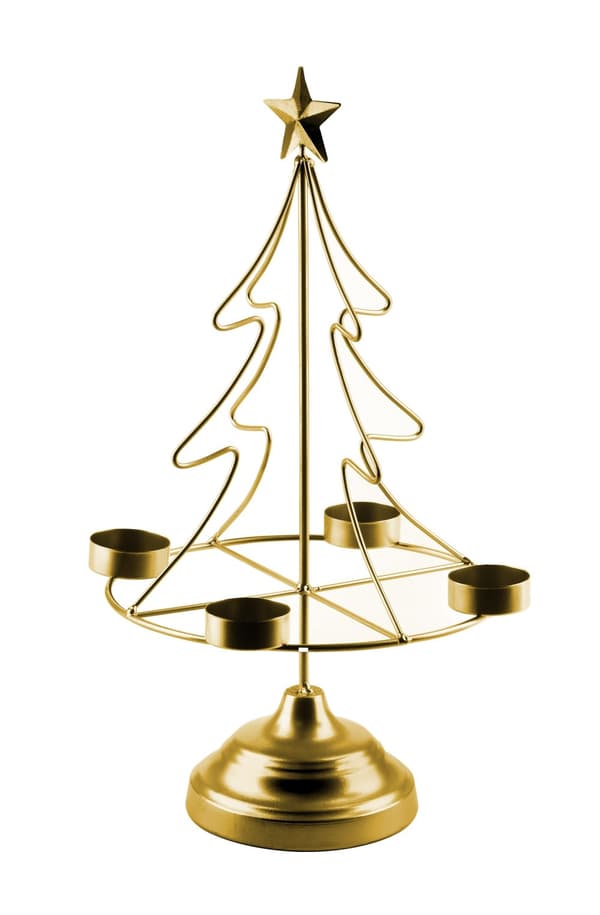 SANTA LILA julgransljusstake 23,5x11xh38cm guld