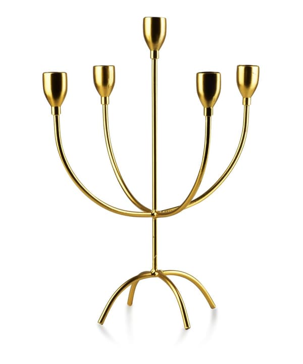 CEDRIC GOLD kynttilänjalka 25x16xh32cm, 5 vartta