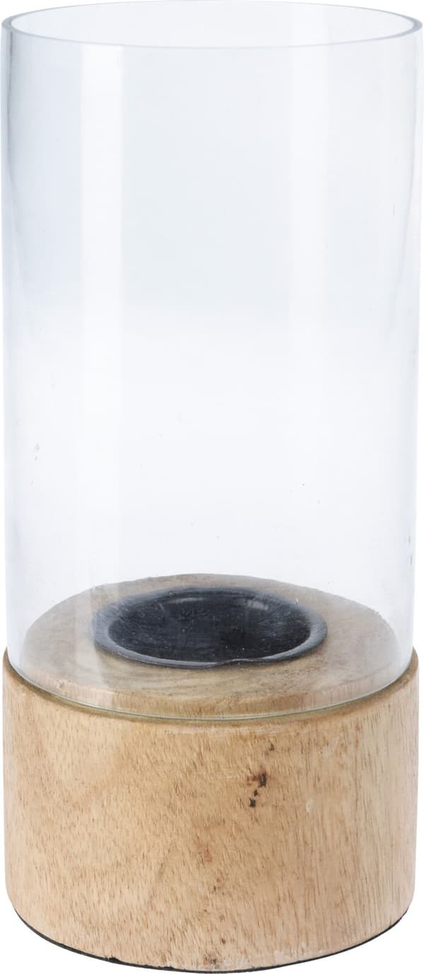 Lykta Ljushållare Trä/Glas 15 cm