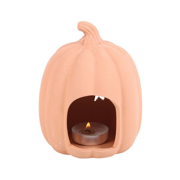 Something Different Terracotta Pumpkin Halloween Tea Light Holder