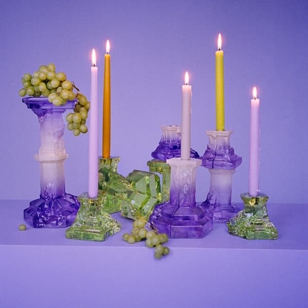 Rocky Baroque Candlestick Spicy Rose 17,5cm - Kosta Boda
