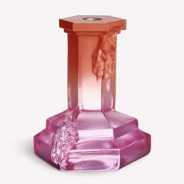 Rocky Baroque Candlestick Spicy Rose 17,5cm - Kosta Boda