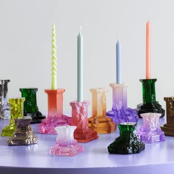 Rocky Baroque Candleholder Emerald Green 15cm - Kosta Boda