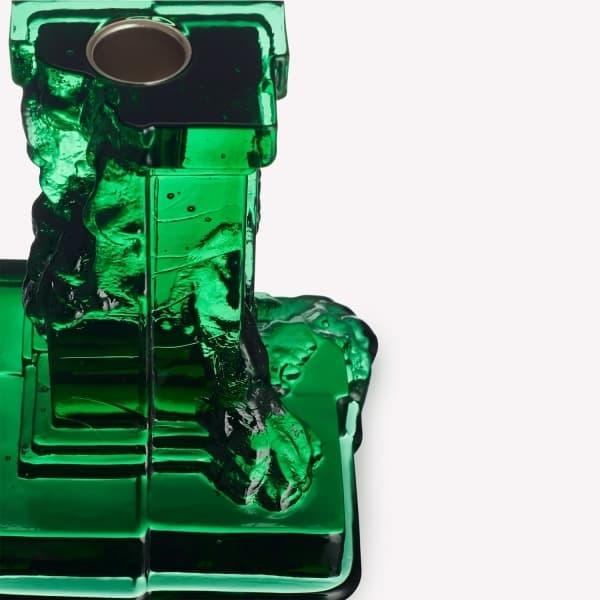 Rocky Baroque Candleholder Emerald Green 15cm - Kosta Boda