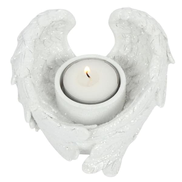 Something Different Glitter Angel Wing Candle Holder White One Size