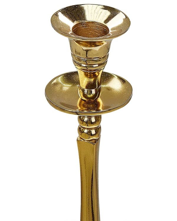 Sett med 2 lysestaker Gull Metall Glanset Metallisk Glamour Glamour Taper Lysestaker