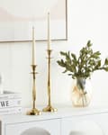 Miniatyrbilde 2 av 7: Sett med 2 lysestaker Gull Metall Glanset Metallisk Glamour Glamour Taper Lysestaker