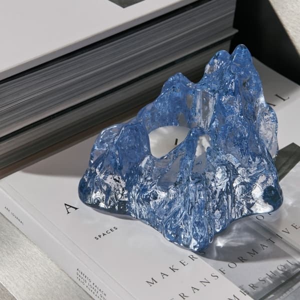 The Rock Votive, Ice Blue - Kosta Boda