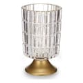 Miniatyrbild 1 av 2: LED-lykta Metall Gyllene Transparent Glas (10,7 x 18 x 10,7 cm)