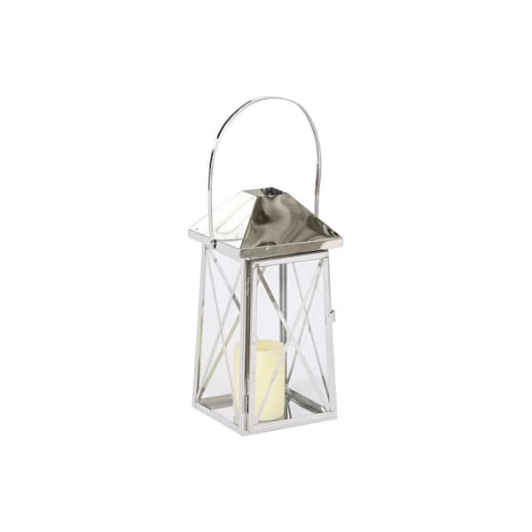 Lykta Home ESPRIT Silvrig Glas Stål Kromad 20 x 20 x 48 cm (3 Delar)