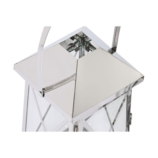 Lykta Home ESPRIT Silvrig Glas Stål Kromad 20 x 20 x 48 cm (3 Delar)