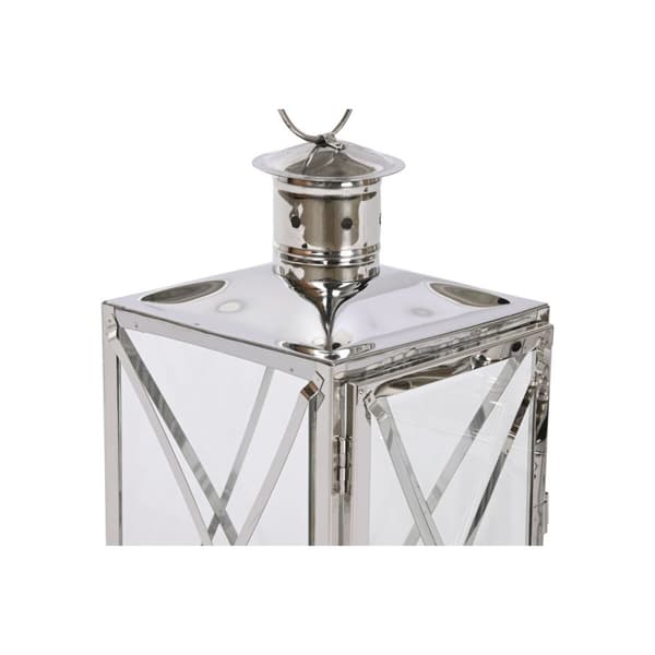 Lykta Home ESPRIT Silvrig Glas Stål Kromad 16 x 15 x 32 cm (2 Delar)