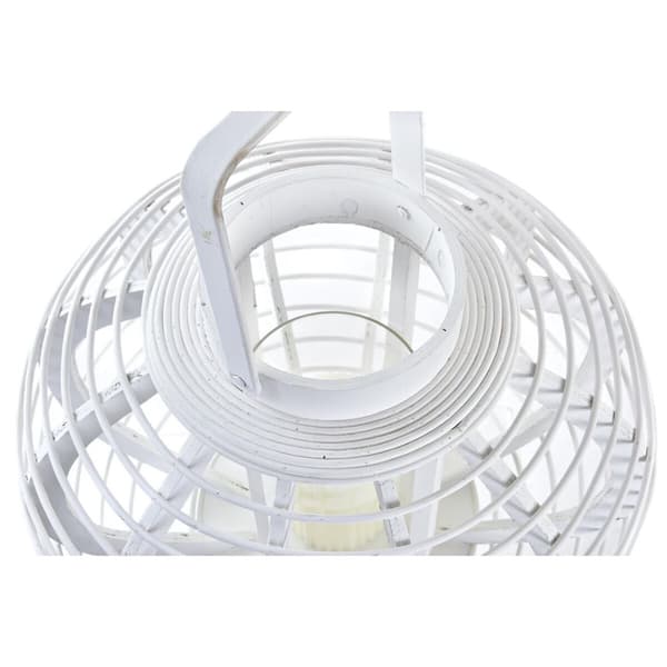 Lanterna DKD Home Decor Krystal Hvid Bambus (35 x 35 x 29 cm)