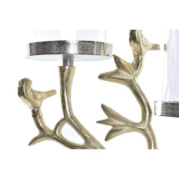 Kandelaber DKD Home Decor Krystal Gylden Aluminium Fugle (29 x 15 x 48 cm)