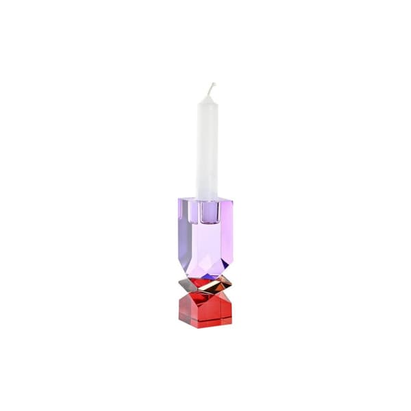 Lyseholder DKD Home Decor Rød To-farvet Syren Krys