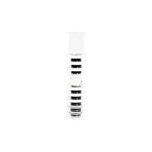 Lyseholder DKD Home Decor 6 x 6 x 28 cm Krystal Sort Gennemsigtig