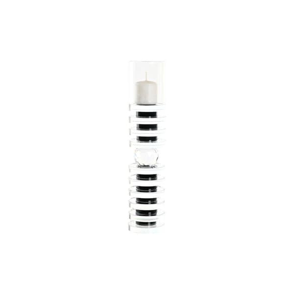 Lyseholder DKD Home Decor 6 x 6 x 28 cm Krystal Sort Gennemsigtig