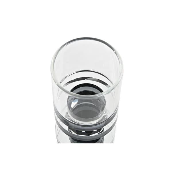 Lyseholder DKD Home Decor Blå Sort Krystal 6 x 6 x 16 cm