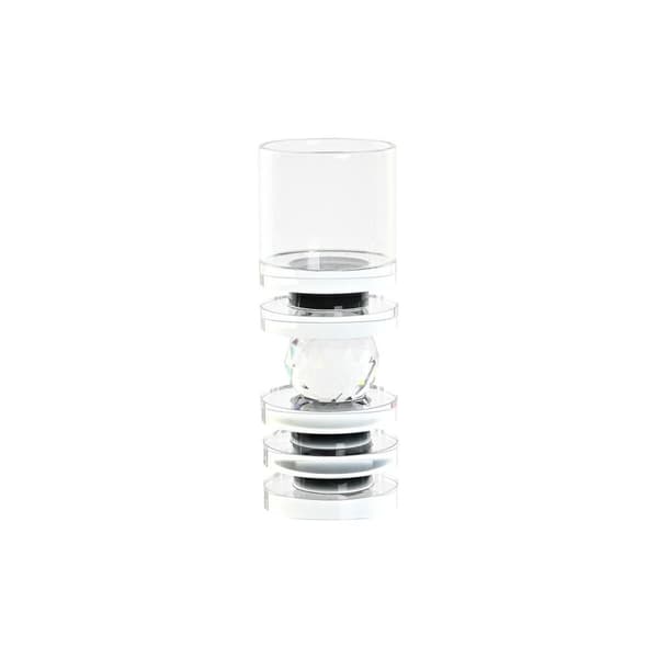 Lyseholder DKD Home Decor Blå Sort Krystal 6 x 6 x 16 cm
