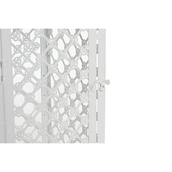 Gadelampe DKD Home Decor 24 x 24 x 74 cm Ældet overflade Krystal Metal Hvid Araber
