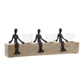 Miniatyrbilde 1 av 3: Lysholder DKD Home Decor 43 x 9 x 14 cm Krystall Naturell Svart Brun Gjennomsiktig Aluminium Treverk av mangotre