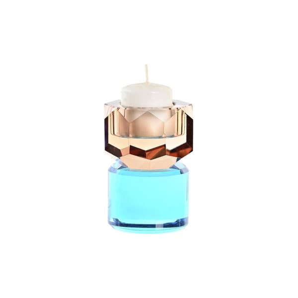 Lysholder DKD Home Decor Grønn Rav Flerfarget Krystall 7 x 7 x 9 cm