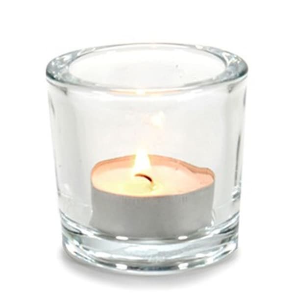 Lysholder Gjennomsiktig Glass 6,5 x 6 x 6,5 cm (12 enheter)