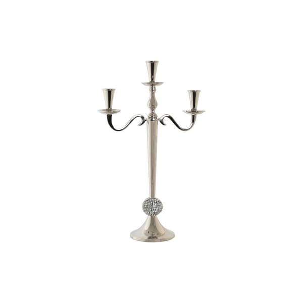 Kynttelikkö DKD Home Decor 30 x 12 x 46 cm Hopeinen Alumiini Kromattu
