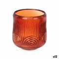Pikkukuva 1 / 4: Kynttilänjalka Raidat Oranssi Kristalli 9 x 9,5 x 9 cm (12 osaa)