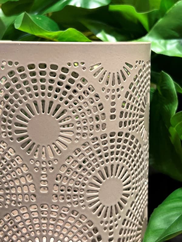 Ljushållare Bågar Ringar Mönstrad Metall Taupe 18 cm